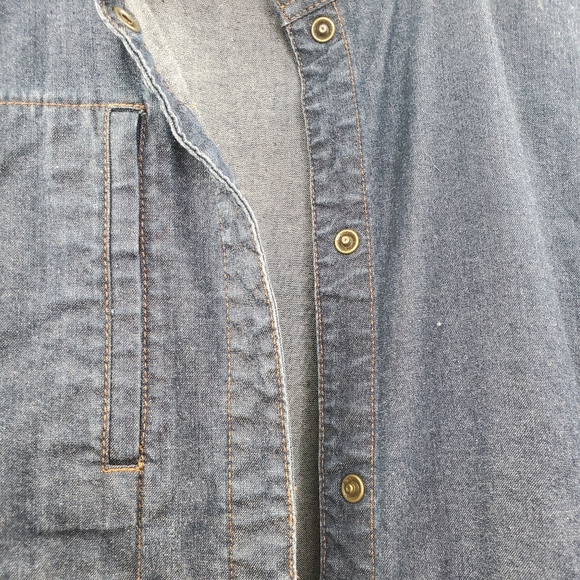 Eileen Fisher Denim Jacket Lagenlook Snap Buttons Blue - Picture 4 of 6